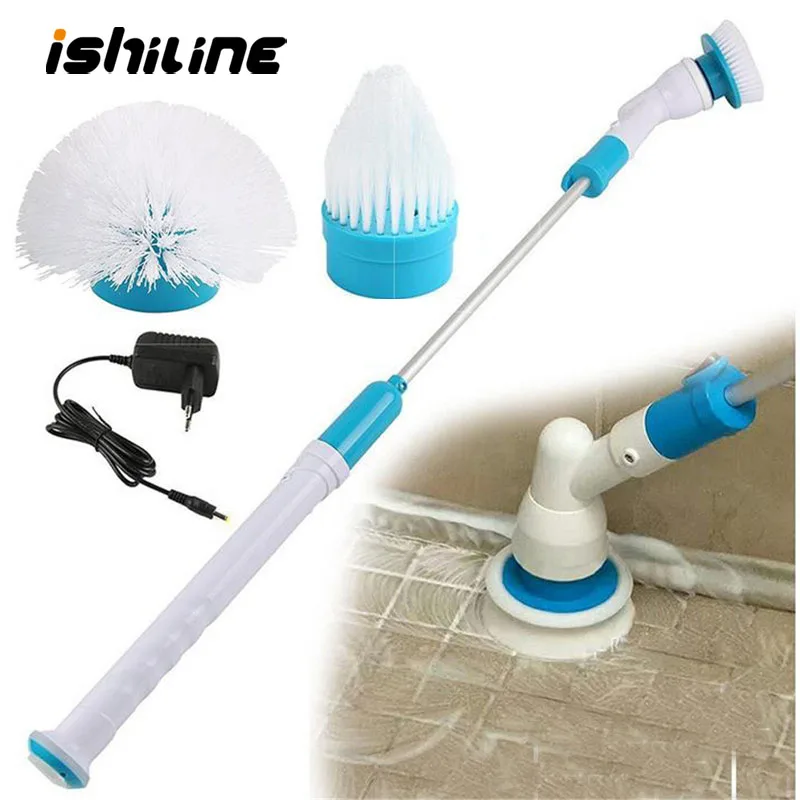 Электрическая Чистящая Щетка Turbo Scrub регулируемая Беспроводная зарядка чистый