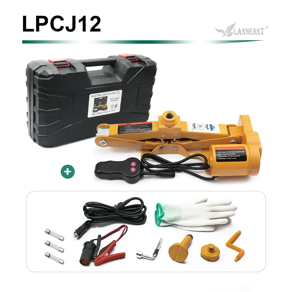 1pc CAR JACK LANNERET Электрический автомобильный домкрат набор 3 тонны DC 12 В все-в-одном автоматический седан Подъемник ножничный домкрат инструмент для ремонта автомобиля - Цвет: 1pc CAR JACK