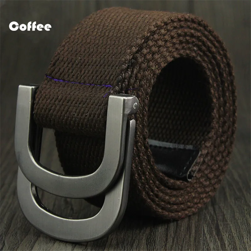 Ремень брезентовый унисекс тактический пояс с двойной кольцевой пряжкой