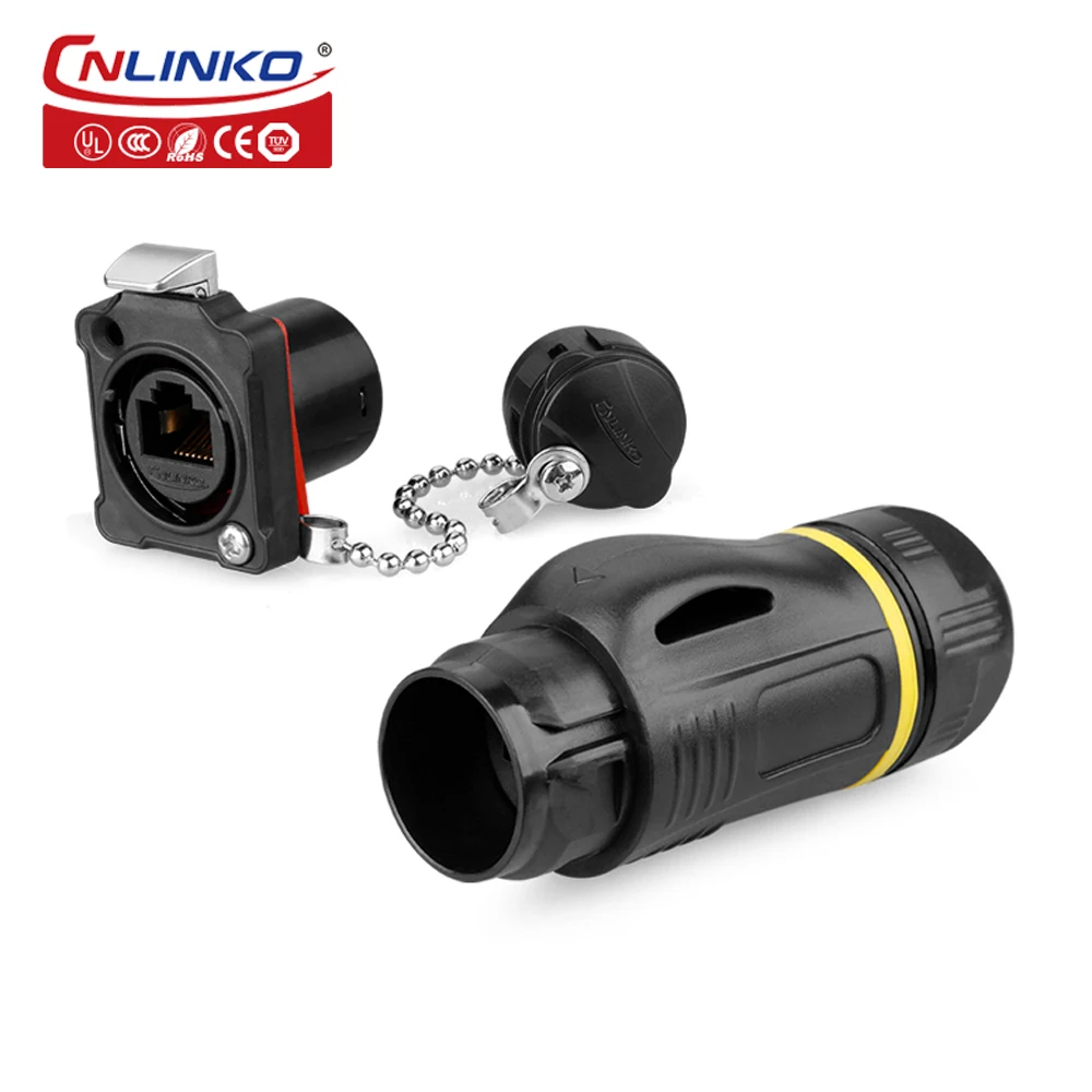 CNLinko IP67 8-контактный промышленный пластиковый наружный RJ45 водонепроницаемый