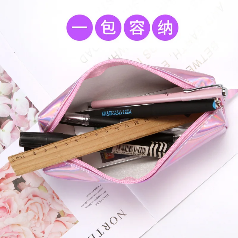 New laser pencil bag Simple ladies cosmetic bag cylinder storage bag male and female students stationery pencil bag CL-19222