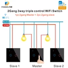 Умный выключатель Wi-Fi TuyaeWeLink, сенсорный стеклянный настенный выключатель, управление в 3 направлениях, совместим с Alexa Google Home Siri, приложение 123 Gang