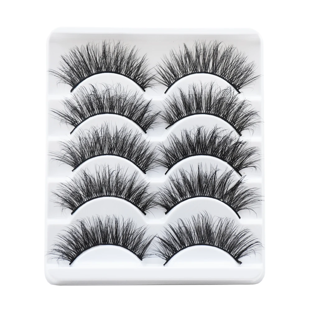

5 Pairs Natural Mink Curl Eyelashes Lashes,3D Eyelashes Wholesale 100 Handmade Eye Lashes Extension False Eyelash Make up Set