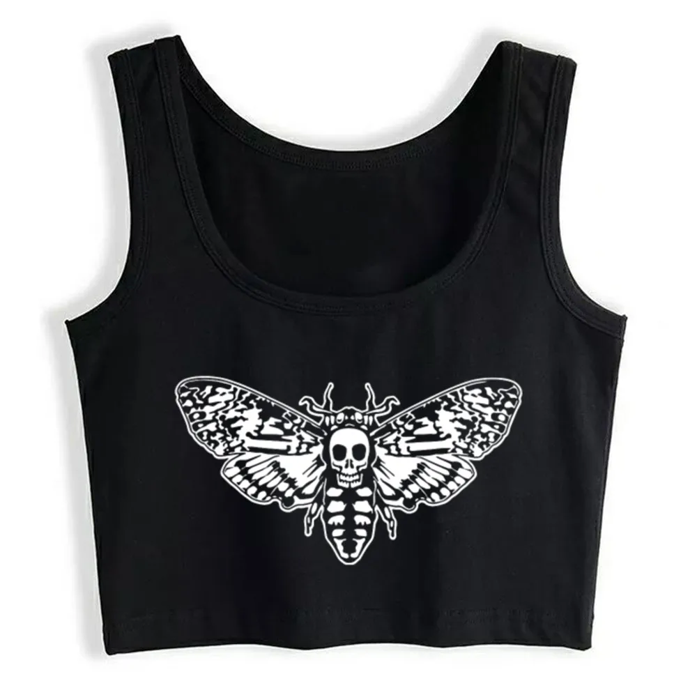 

Crop Top Women Deaths Head Moth Harajuku Tank Top Women Vintage Women Clothes