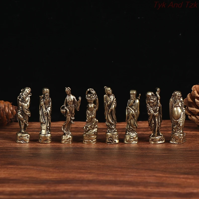Ручная работа в стиле ретро латунь Восемь Бессмертных пересечение моря статуя DIY