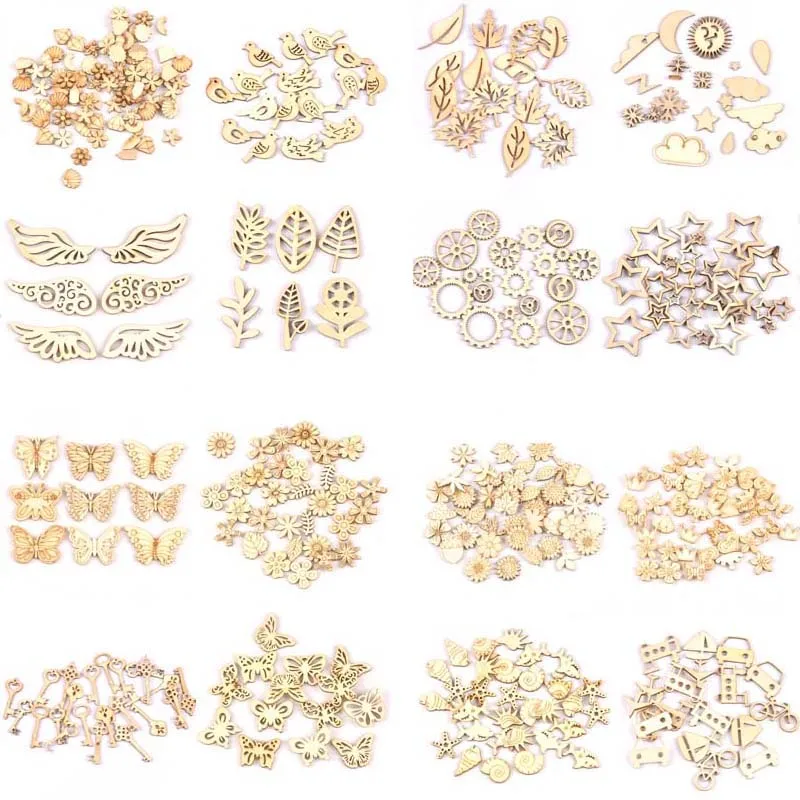 Деревянные ломтики с разными узорами животных для рукоделия скрапбукинга