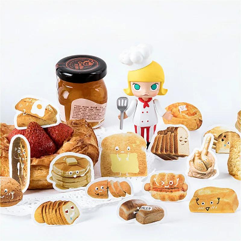 1 упаковка милый липкий бумажный блокнот для заметок с изображением хлеба и