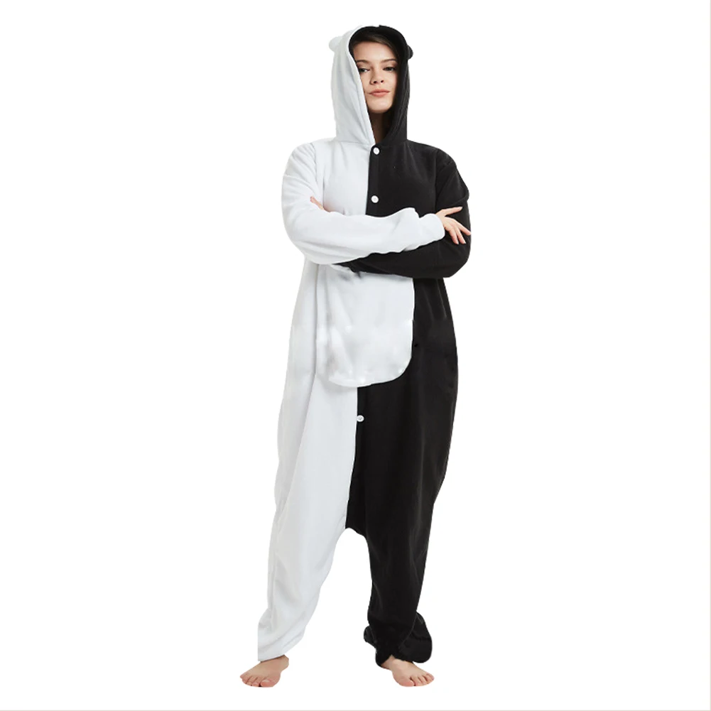 

Anime Danganronpa Monokuma Pajama Adult Unisex Onesie Polar Fleece Sleepwear Pyjamas Jumpsuit Cosplay Costume