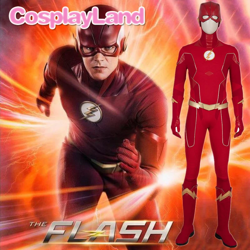 Костюм для косплея Барри Аллена на сезон флэш 6 костюм комбинезон Хэллоуина