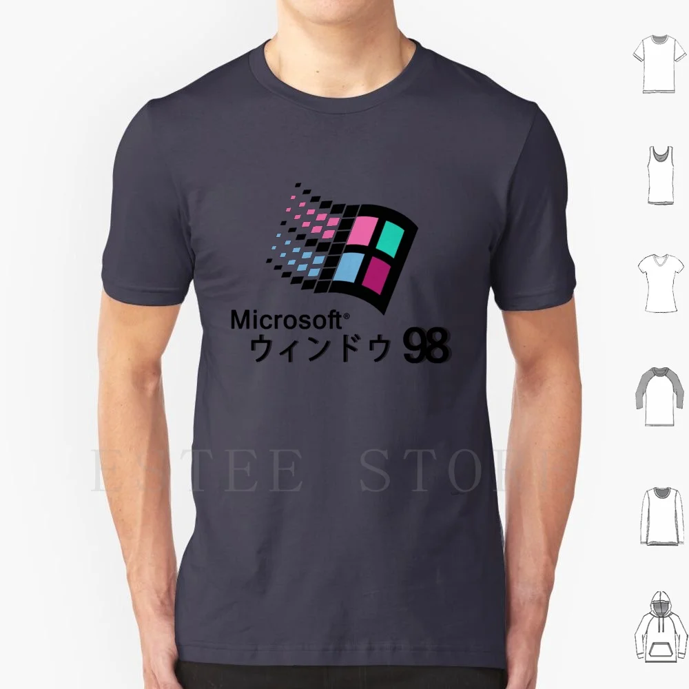 

Microsoft Windows 98 Vaporwave Мужская хлопковая футболка 6Xl Vaporwave Vapourwave Windows 98 Kanye Классическая Ретро игровая