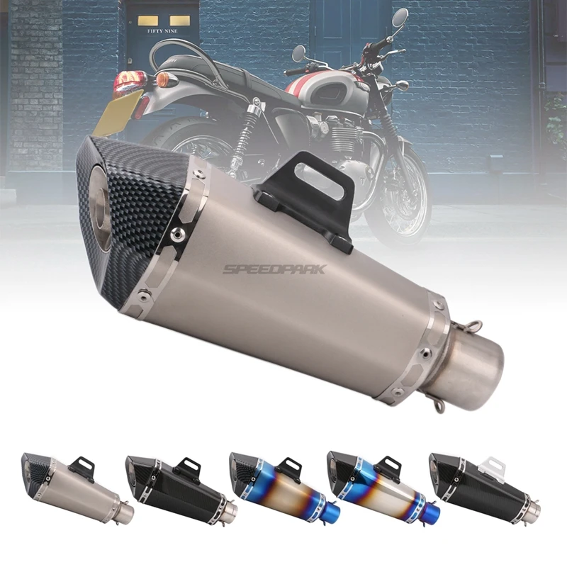 Глушитель выхлопной трубы для мотоцикла 51 мм из натурального углеродного