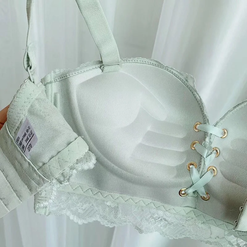 Фото Сексуальное женское нижнее белье с глубоким v-образным вырезом и эффектом пуш-ап, 5 однобортных кружевных бюстгальтеров, комплект нижнего белья №4