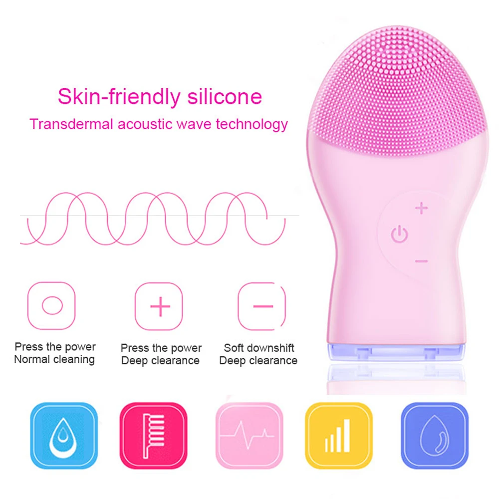 Электрический силиконовый очищающее средство для лица Мягкий лицевой глубокий