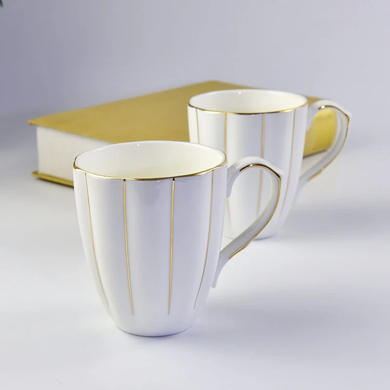 Креативная Изысканная кружка из костяного фарфора кофейная чашка с золотой