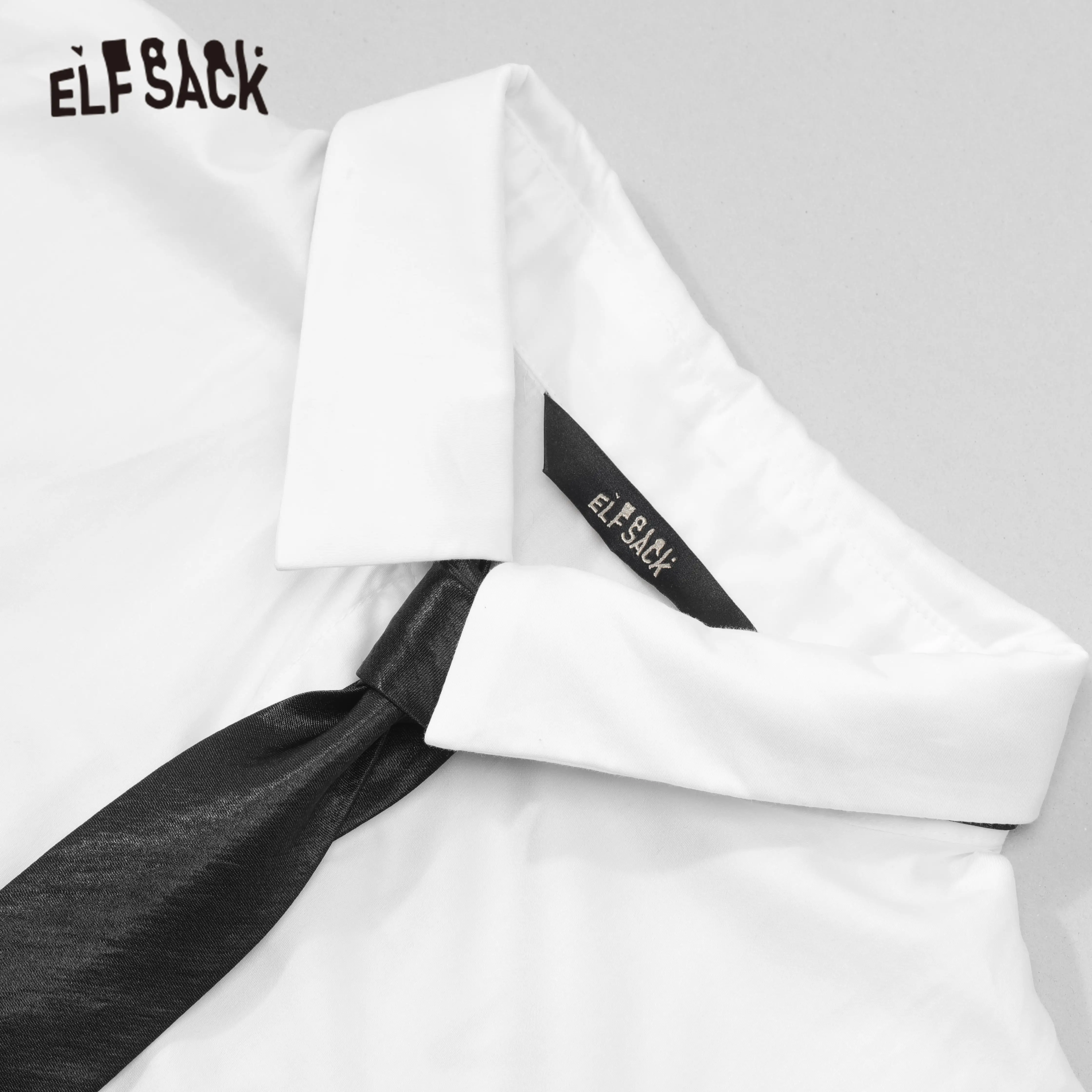 ELFSACK Black Solid JK Uniform Casual Women Feminism Matching Sets 2020 Summer ELF White Korean Ladies Preppy Two Piece Suits