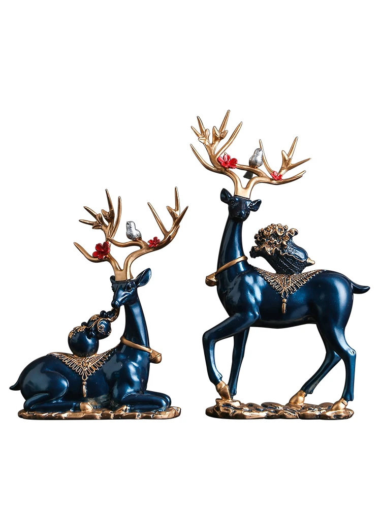 

zq Creative Deer Decoration Modern Home Wine Cabinet Decorations Moving into the New House Wedding Gift