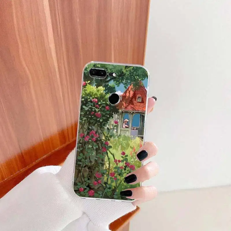 Cottagecore цветочный пейзаж чехол для телефона прозрачный Huawei honor P mate 40 20 30 10 50 i 9 x pro lite