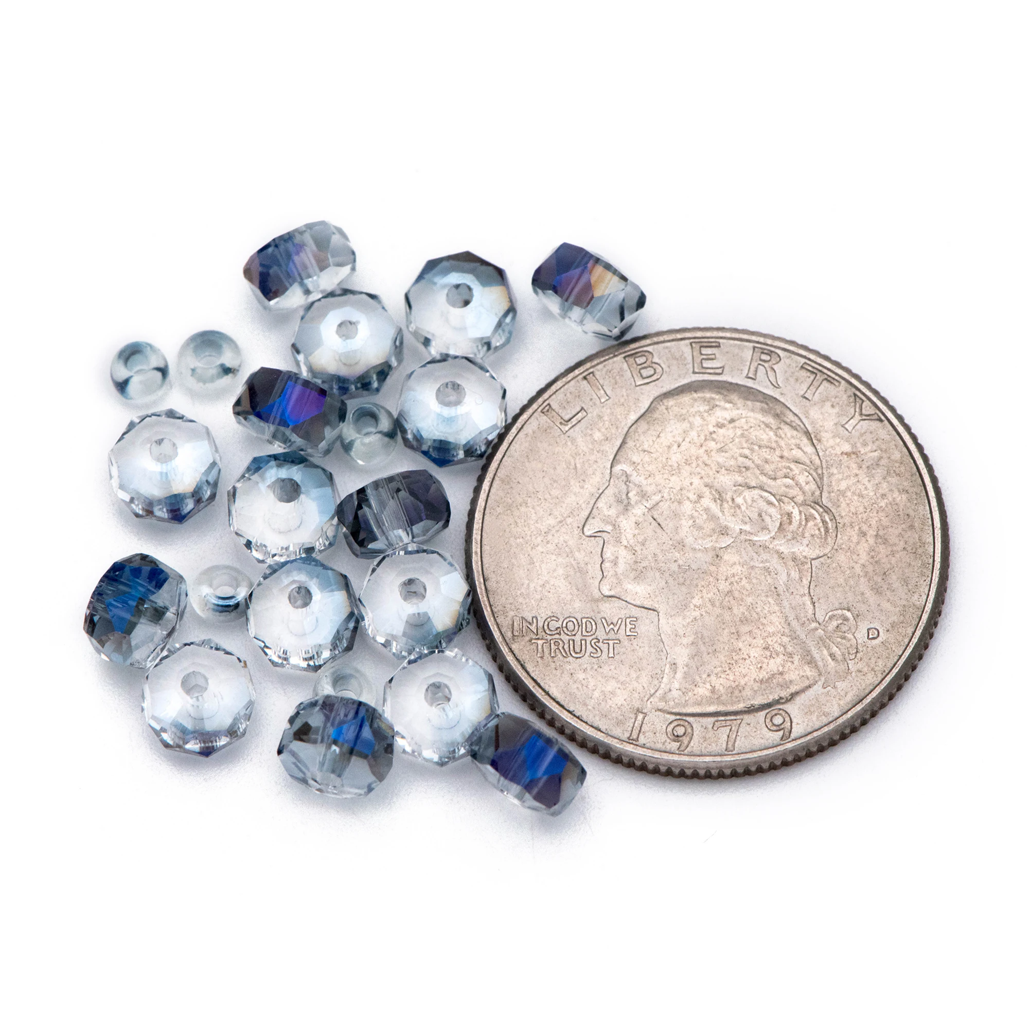

Crystal Faceted Rondelle Beads 6x4mm, Glass Coin Spacer Beads, Sparkly Blue Purple (TS90-21)/ 100 Beads