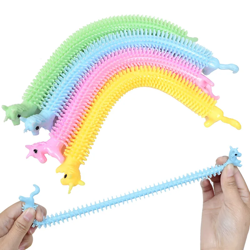 

3pcs Worm Noodle Stretch String TPR Rope Anti Stress Toys String Fidget Autism Vent Toys Random Color Kids Gift
