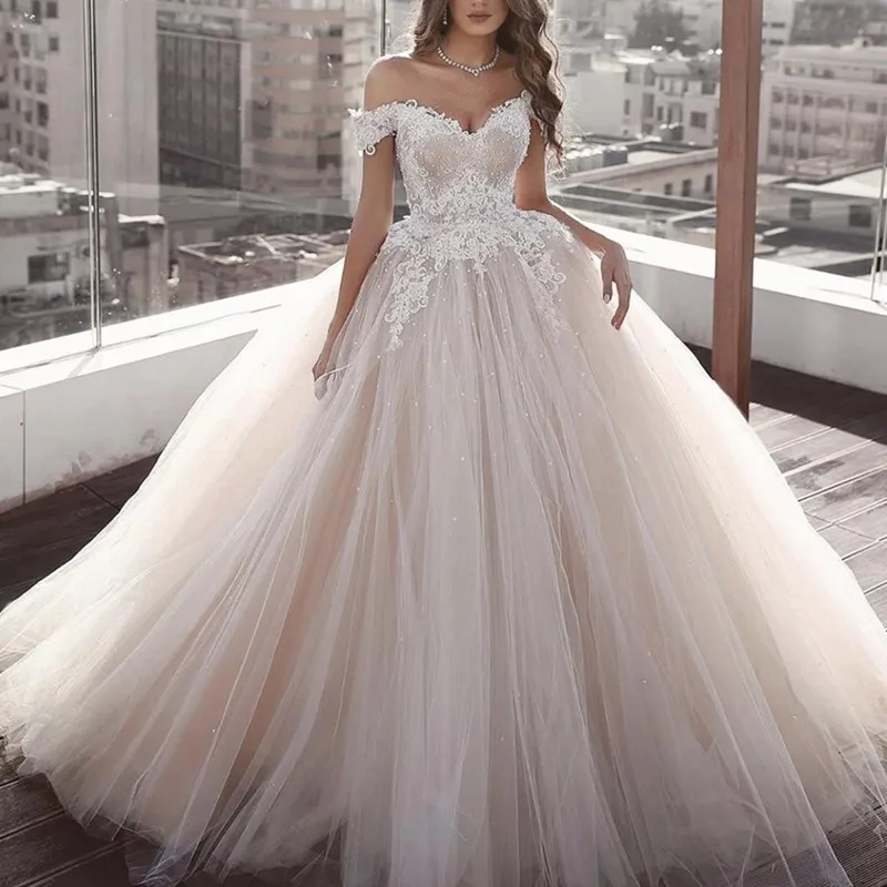 

Wedding Dress 2022 New Long Sleeve Bridal Dress Cheap Appliques Ball Gown Bride Dress