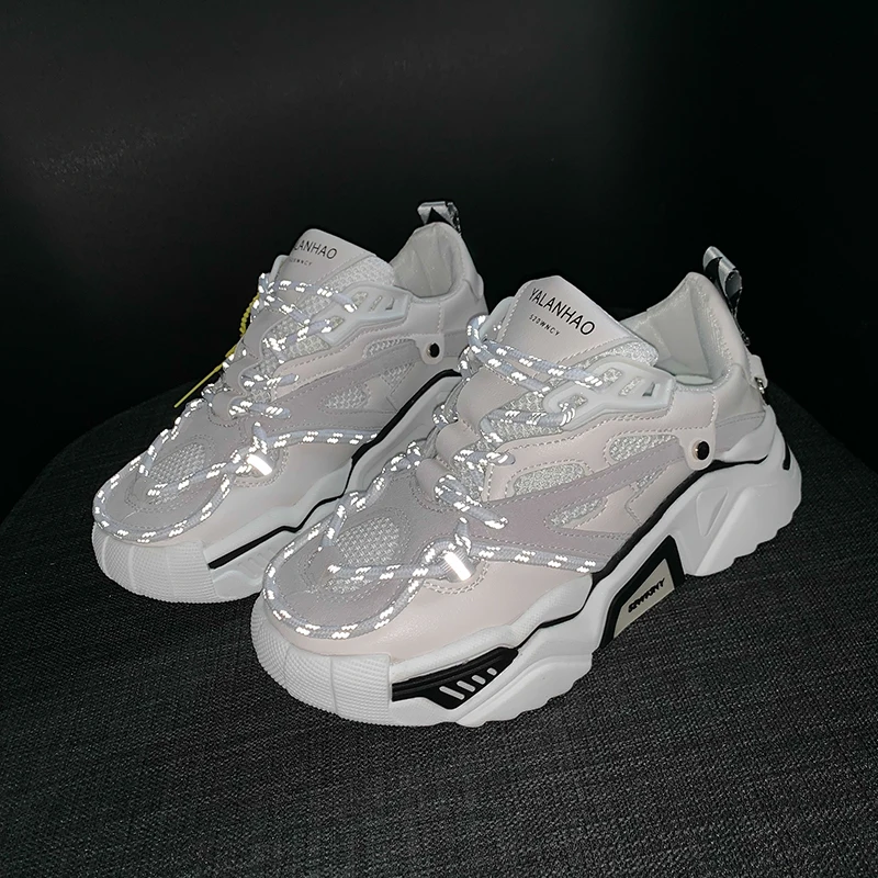 Светоотражающие кроссовки женские повседневные спортивные на платформе женская