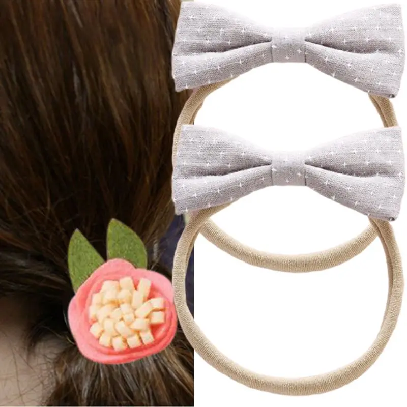 

10Pcs Infant Newborn Baby Nylon Headband Bow Flower Elastic Seamless Hairband