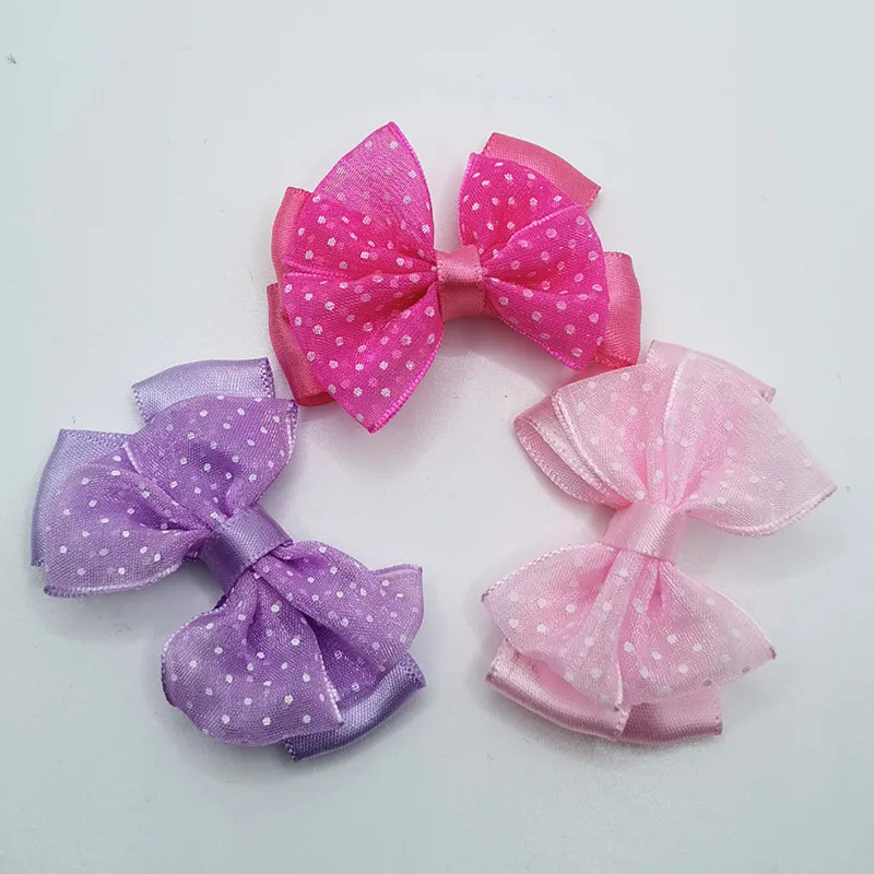 30 шт./лот ручная работа сатиновая прозрачная двойная лента галстук бабочка