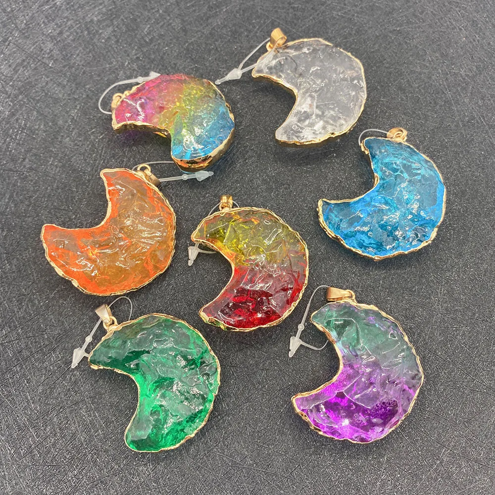 

Wholesale Variety of Colorful Moon Shape Pendant Crystals for Jewelry Making DIY Handmade Accessories Beaded Decoration Fashion