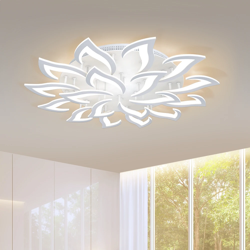 

IRALAN lustre modern led chandelier for kitchen living/dining room bedroom luxury lighting lamp white APP remote control