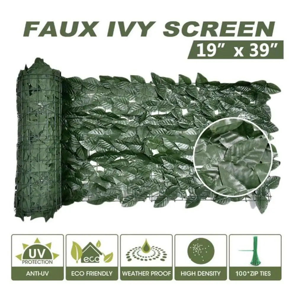 

Artificial Plant Rattan Fence Simulated Leaf Fence Net Artificial Balcony Fence for Indoor Outdoor Backyard Home Decoration