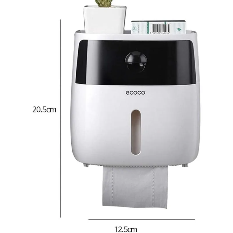 

Waterproof Toilet Paper Holder Plastic Wall Mounted Bathroom Roll Paper Shelf Punch-free Mltifunction Bath Organizer Accessories