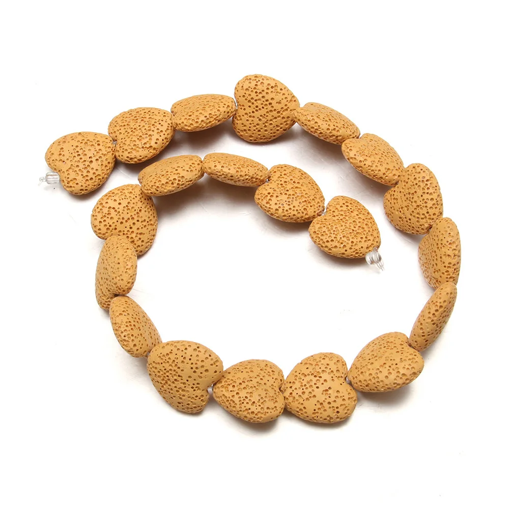 

20Pcs Natural Stone Beads Heart-shaped Volcanic Loose Beads For Jewelry Making DIY Necklace Bracelet Handiwork Craft Accessory