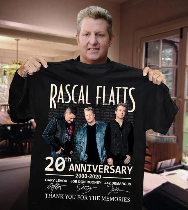 Футболка с надписью Rascal Flatts на 20 й годовщину 2000 2020 г. благодарю вас за день
