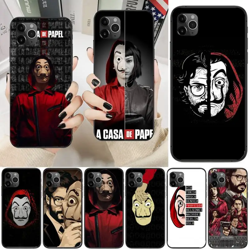 

Spain TV La Casa De Papel Money Heist Soft Cover Phone Case For Iphone 6 6s 7 8 Plus XR X XS XSmax 11 12 Pro Mini Max