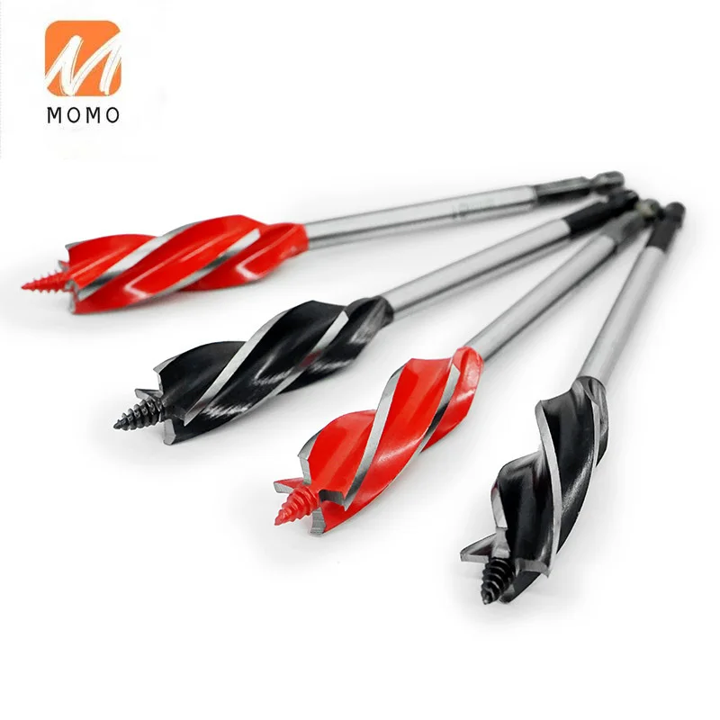 

Four-slot four-blade support wood hole puncher Door lock drawer woodworking hole opener Hexagon handle quick connector drill bit