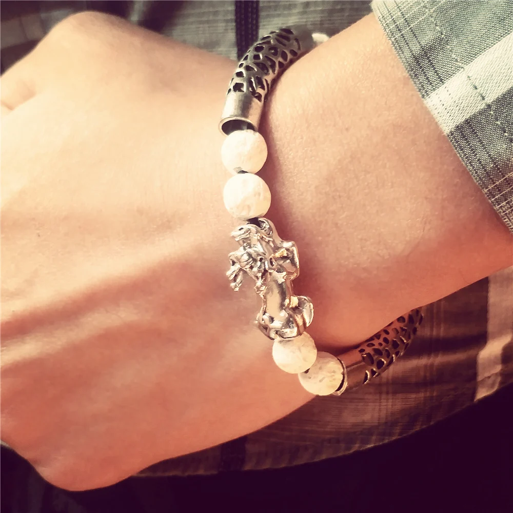 Фэн шуй Тибетский браслет Будды с диффузором из камня лавы мужской и женский