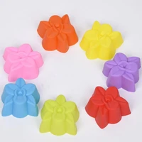 hot sale diy silicon orchid flower shape cake mold 5cm size muffin chocolate cupcake baking cup mold lx8116
