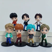 7pcsset kawaii kpop star top group pvc figure model toys cute bangtan boys groups a r m y action figures dolls gift for girls