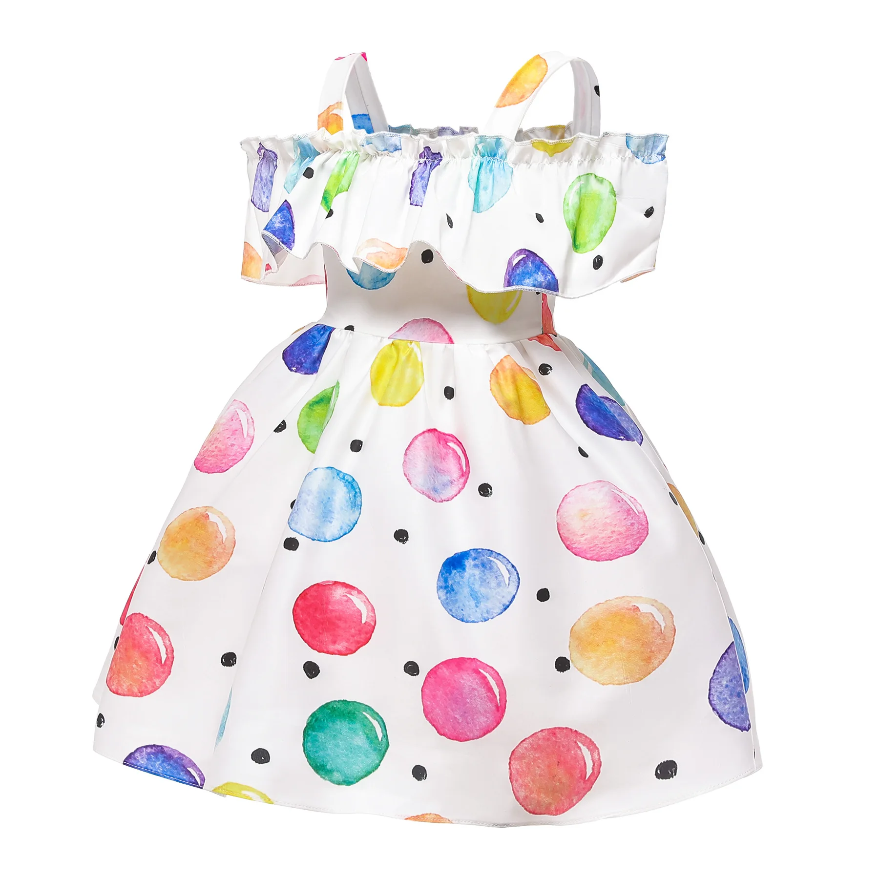 

2020-year-old girl's dress, little girl's fashion dress, princess's shoulder, baby's dress.
