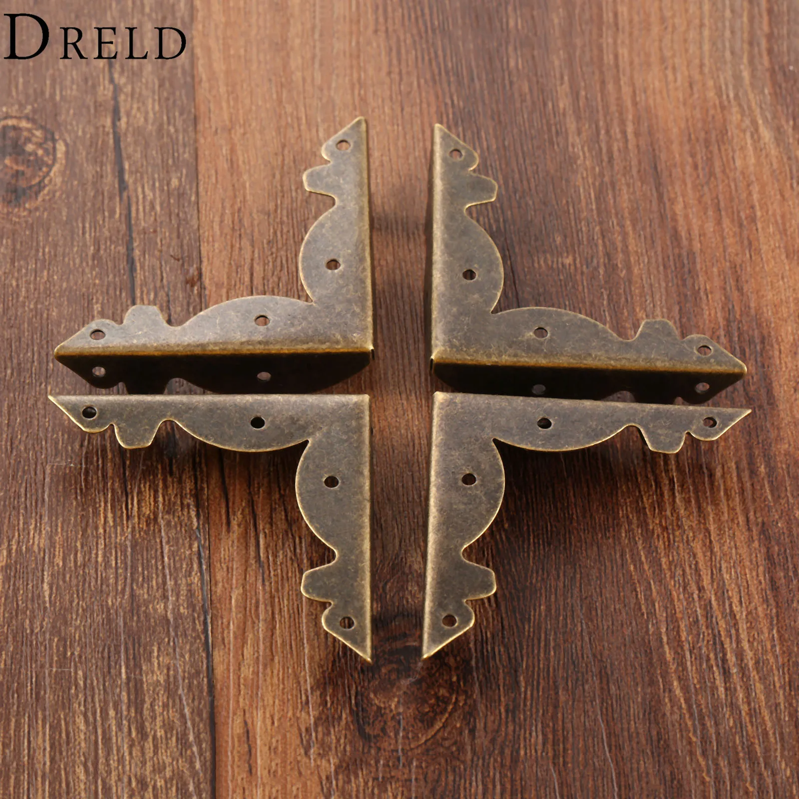 DRELD 4 шт. антикварных бронзовых морских звезд деревянные ножки для ящика ногу