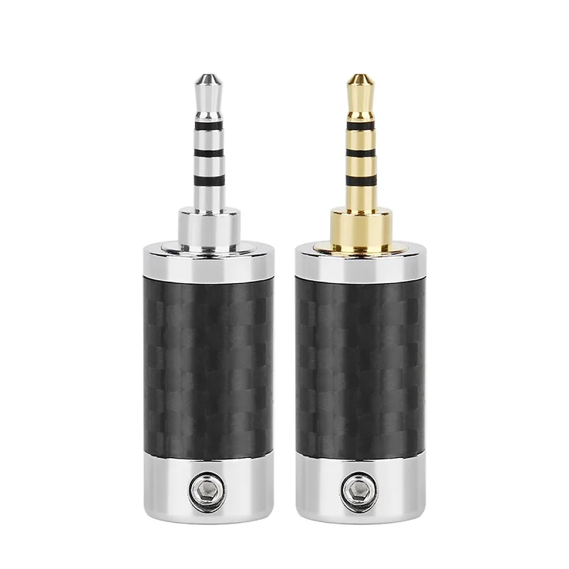 Set Qyfang 2,5 мм 4-полюсный стерео углеродного волокна штекера наушников HiFi наушники золото/родием аудиоразъем 6,0 мм отверстие провода соединительная линия - Цвет: Set