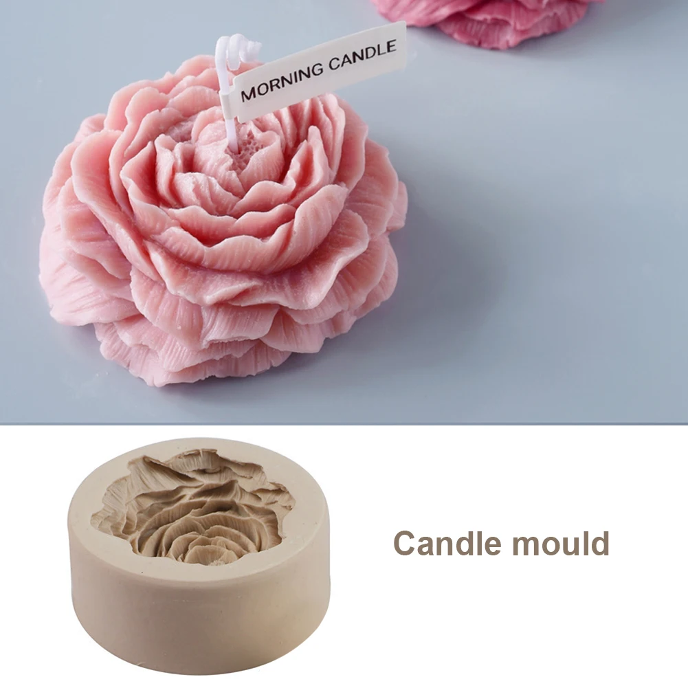 

Candle Wax Mould Peony Flower 3D Silicone Mold Scented Candle Soap Plaster Relaxing DIY Aromatherapy Crafts Baking Decoration