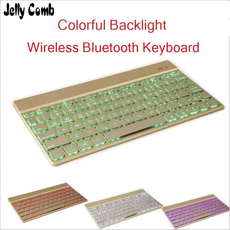 JellyComb алюминиевого сплава Беспроводной Bluetooth 3 0 клавиатура цветной ультра тонкий