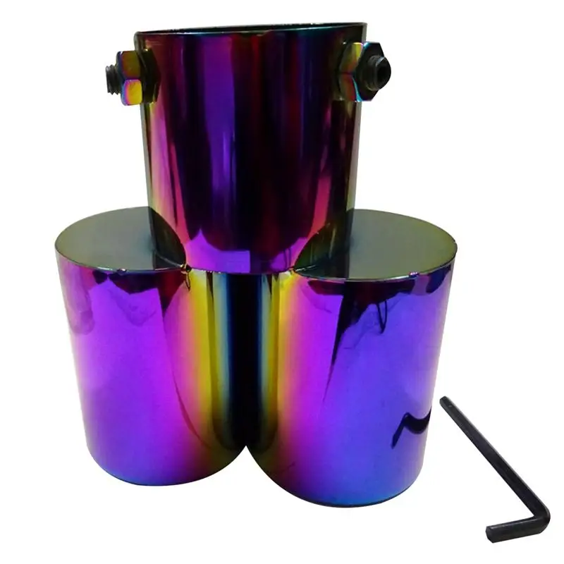 Цветной глушитель выхлопной трубы с двумя выходами из нержавеющей стали