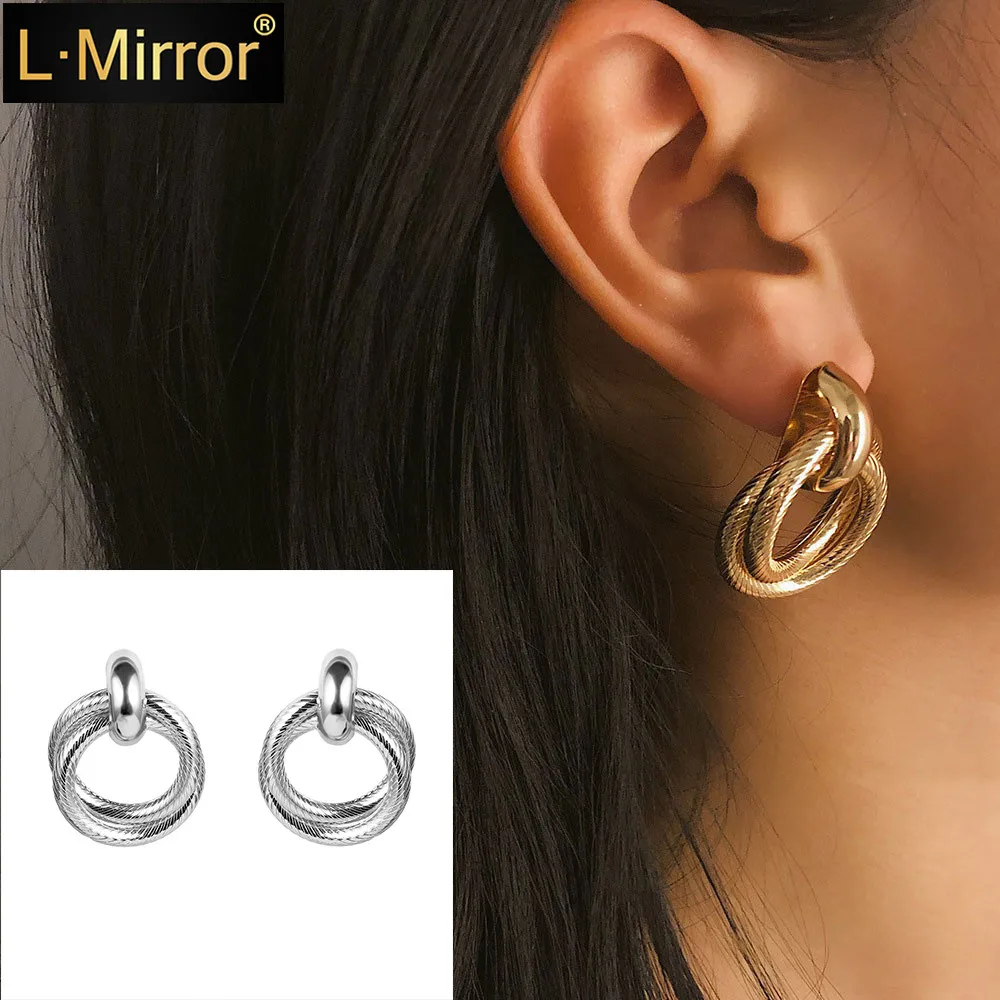 

L.Mirror 1Pair Women Fashion Elegant Spiral Dangles Earrings New