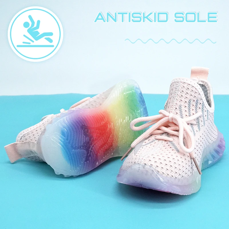 Zapatillas de correr para ni&ntilde;os, zapatos ligeros y transpirables, antideslizantes, informales, para caminar, deportivas para ni&ntilde;as-4