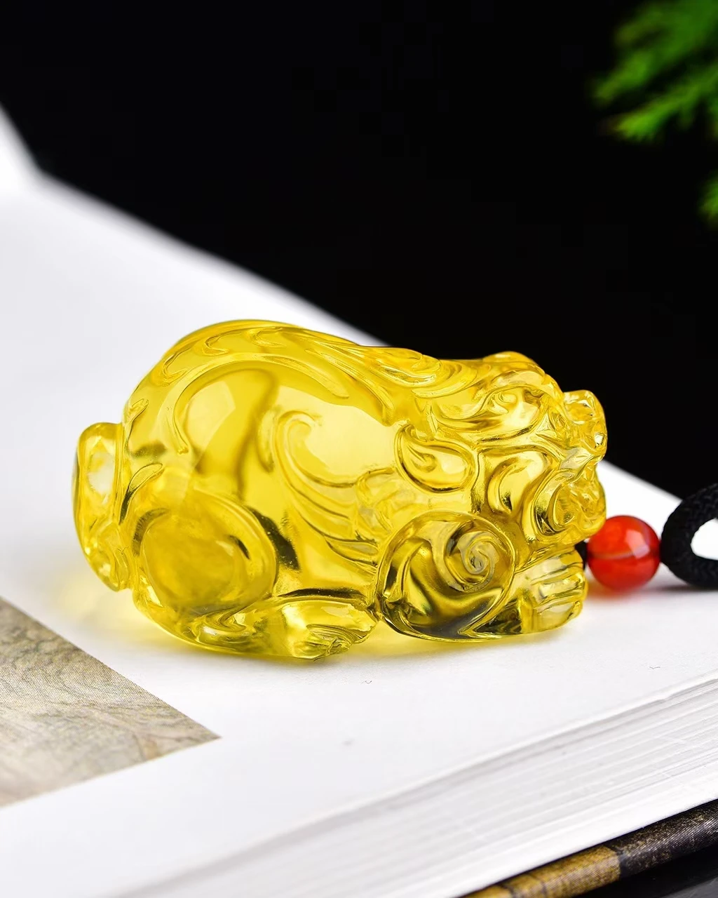 Billig Echte Natürliche Gelb Citrin Quarz Pi Xiu Anhänger Kristall Frauen Männer 43*29*24mm Edelstein Liebe Wohlhabenden Perle Halskette AAAAA