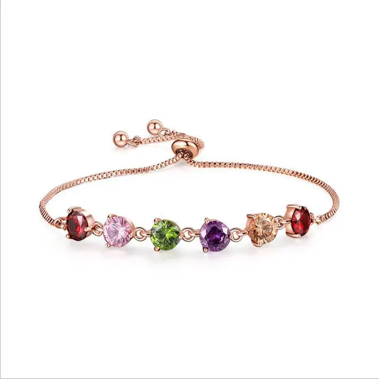 

2021 hot fashion bracelet color zirconium handpiece pull adjustable retractable bracelet for women