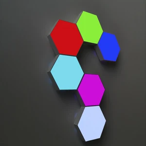 RGB Warm White,Cold White Multiple Color Touch Sensitive Remote Control Homeycomb DIY Quantum Wall Lamp