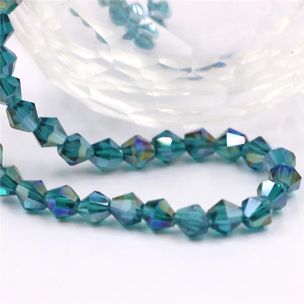 ZHUBI 2/3/4/6 мм AAA светящийся свободные конусообразные бусины Стекло шарик AB амулеты разделители с украшением в виде кристаллов бисера DIY аксессуары для изготовления браслетов joyeria - Цвет: hole blue ab